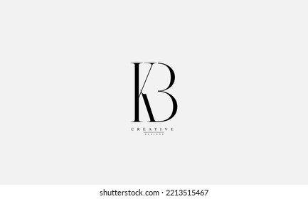 Letras alfabéticas Iniciales logotipo de monograma KB BK K B