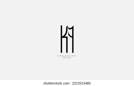 Alphabet letters Initial Monogram Logo KA AK K A