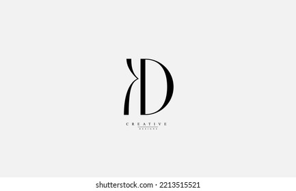 Alphabet letters Initials Monogram logo KD DK K D