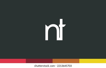 Letras alfabéticas Iniciales Monograma NT, TN, N y T