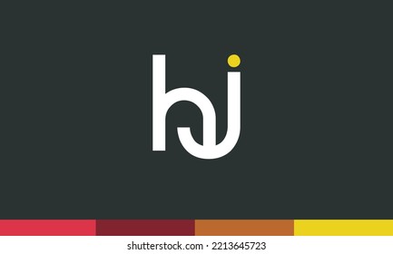 Alphabet letters Initials Monogram logo HJ, JH, H and J