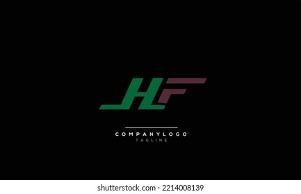 Alphabet letters Initials Monogram logo HF, HF INITIAL, HF letter