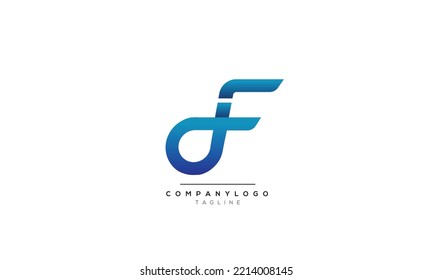 Alphabet letters Initials Monogram logo DF, DF INITIAL, DF letter