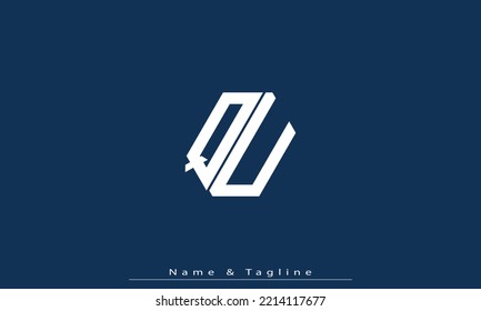 Letras alfabéticas Iniciales Monograma QU , UQ