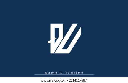 Alphabet letters Initial Monogram Logo QU, UQ