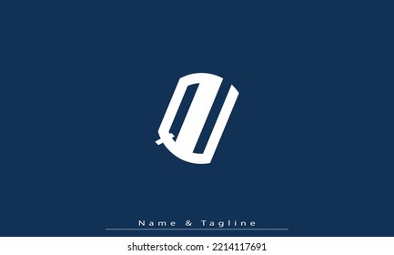 Alphabet letters Initial Monogram Logo QU, UQ