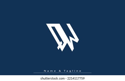 Letras alfabéticas Iniciales Monograma QW , WQ