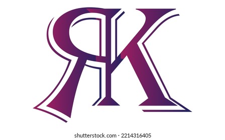 Alphabet letters Initials Monogram logo RK, KR, K and R