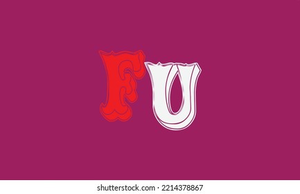 Alphabet letters Initials Monogram logo U F . F U U and F