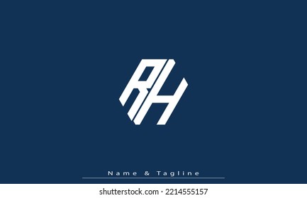 Alphabet letters Initials Monogram logo RH , HR