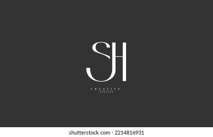 Alphabet letters Initials Monogram logo SH HS S H