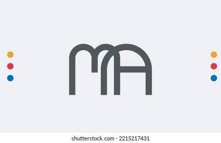 Alphabet letters Initials Monogram logo MA, AM, M and A