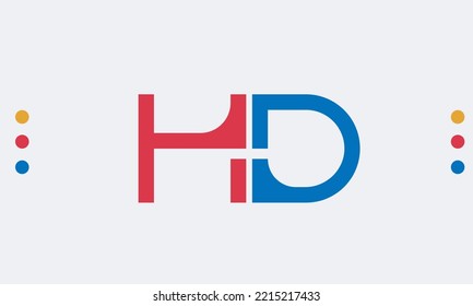 Alphabet letters Initial Monogram Logo HD, DH, H und D