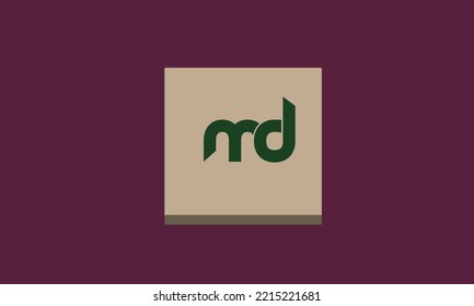 Letras alfabéticas Iniciales Monograma MD, DM, M y D
