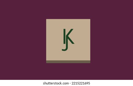 Letras alfabéticas Iniciales Monograma KJ, JK, K y J