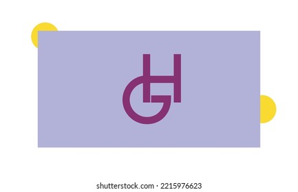 Letras alfabéticas Iniciales Logotipo Monograma HG, GH, H y G