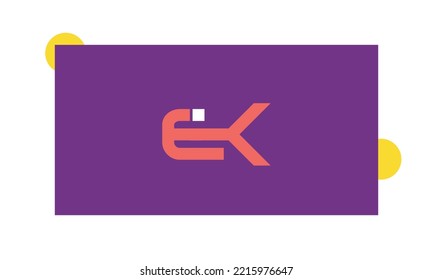 Alphabet letters Initials Monogram logo EK, KE, E and K
