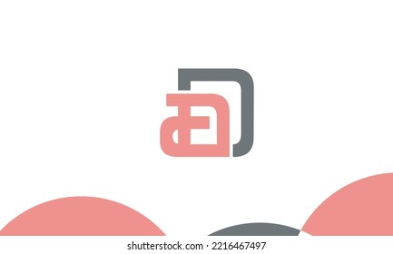 Letras alfabéticas Iniciales logotipo de monograma DA, AD, D y A