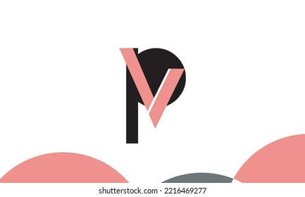 Alphabet letters Initials Monogram logo PV, VP, P and V
