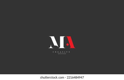 Alphabet letters Initials Monogram logo MA AM M A