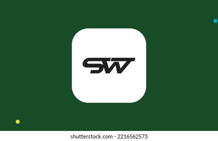 Letras alfabéticas Iniciales logotipo de monograma SW, WS, S y W