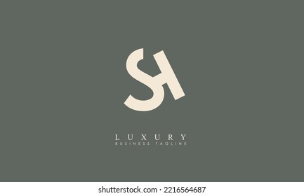 Alphabet letters Initials Monogram logo SH, HS, S and H