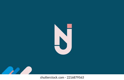 Alphabet letters Initials Monogram logo NJ, JN, N and J
