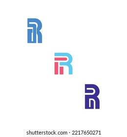 Letras alfabéticas Iniciales Monograma RR R