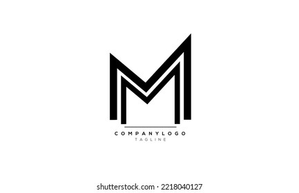 Alphabet letters Initial Monogram Logo MM,MM INITIAL,MM Brief