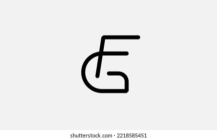 Letras alfabéticas Iniciales Monograma GF FG G F