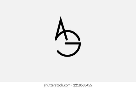 Letras alfabéticas Iniciales Monograma AG GA A G