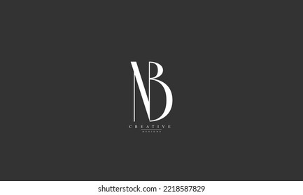 Letras alfabéticas Iniciales Monograma NB BN N B