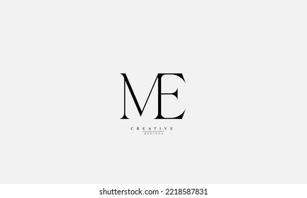 Alphabet letters Initials Monogram logo ME EM M E