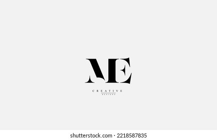 Alphabet letters Initials Monogram logo ME EM M E