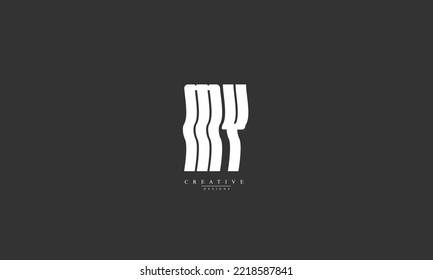 Alphabet letters Initials Monogram logo MY