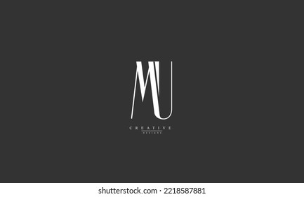 Alphabet letters Initials Monogram logo MU UM M U