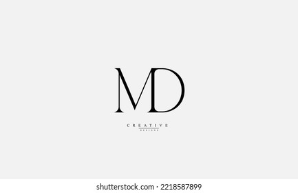 Alphabet letters Initials Monogram logo MD DM M D