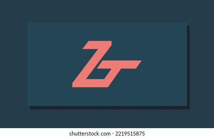 Alphabet letters Initials Monogram logo ZT, TZ, Z and T