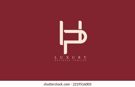 Alphabet letters Initials Monogram logo HP, PH, H and P
