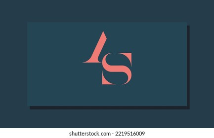 Alphabet letters Initial Monogram Logo AS, SA, A und S