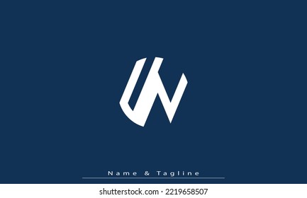 Alphabet letters Initials Monogram logo UN , NU