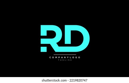 Letras alfabéticas Iniciales logotipo de monograma RD,RD INICIAL,RD letra