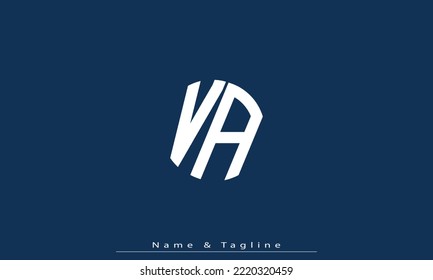 Letras alfabéticas Iniciales Monograma VA , AV