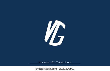 Letras alfabéticas Iniciales Monograma VG , GV