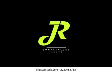 Letras alfabéticas Logo del monograma inicial JR,JR INITIAL,carta JR