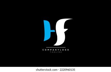 Alphabet letters Initials Monogram logo HF,HF  INITIAL,HF  letter