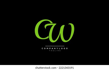 Alphabet letters Initial Monogram Logo CW, CW INITIAL, CW-Brief