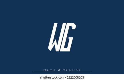 Alphabet letters Initial Monogram Logo WG, GW