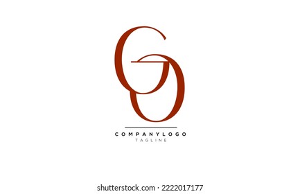 Letras alfabéticas Iniciales Logo del Monograma GO, IR INICIAL, Ir carta