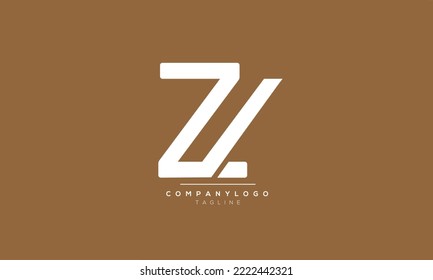 Alphabet letters Initigram Logo ZU, ZU INITIAL, ZU Letter